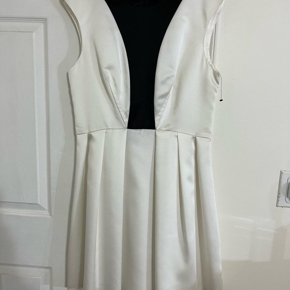 Elegant White and Black Women's Dress
